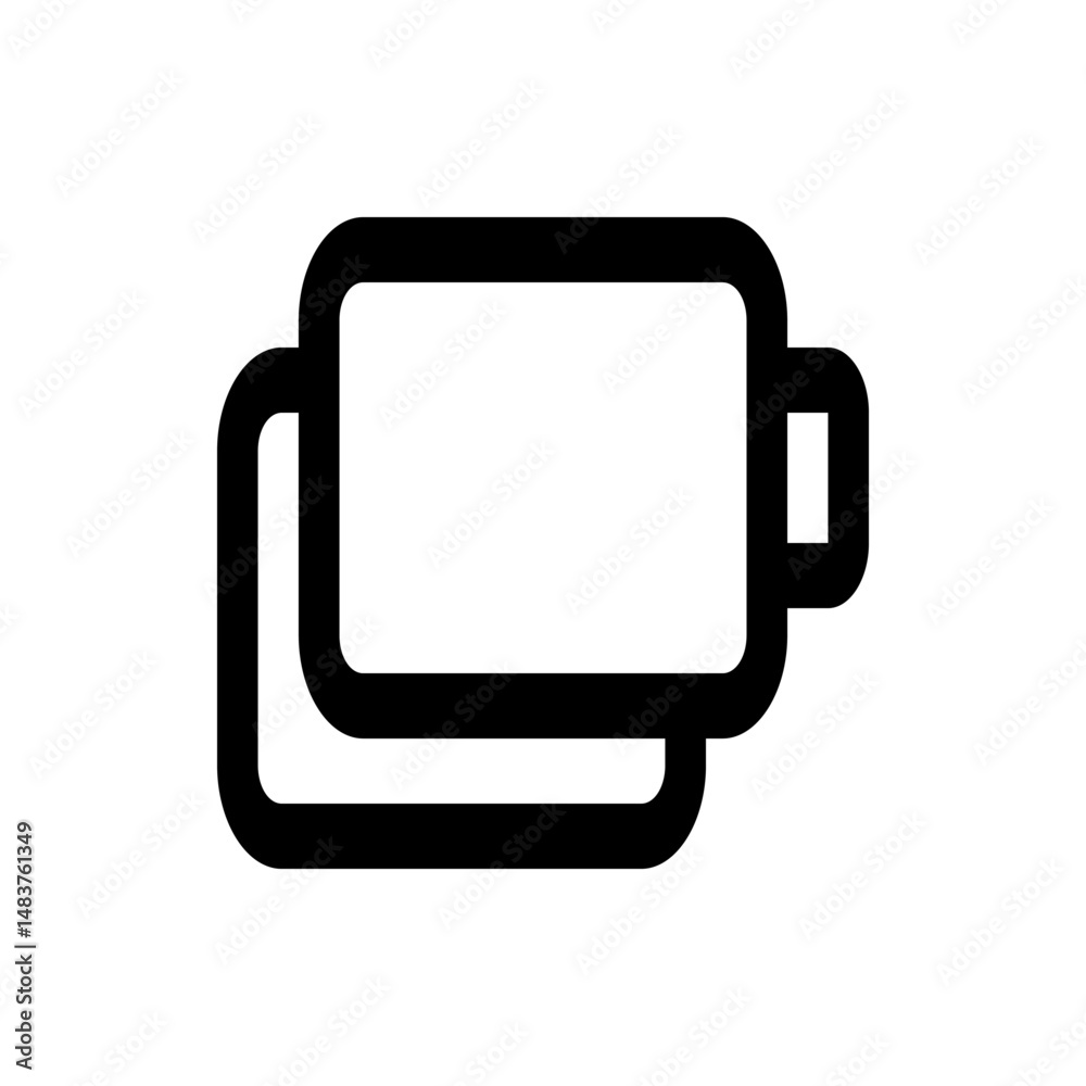 Poster illustration of a battery icon with a charge indicator on the right side and a duplicate layer behin