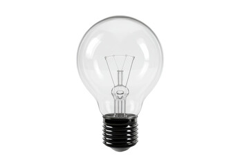 Clear light bulb on a transparent background vector, showcasing filament detail and classic design for innovation and ideas