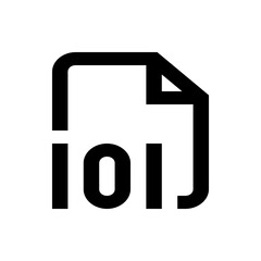 Black and white document icon with a folded corner and ioi text displayed on the document surface