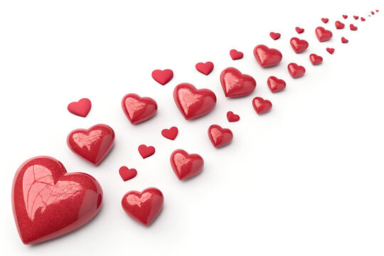 Red Hearts Falling in Love