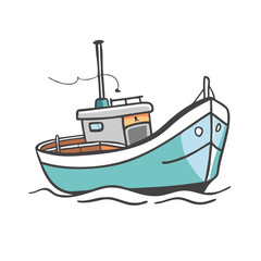 Naklejka premium fishing boat icon, fishing boat vector illustration-simple illustration of fishing boat, perfect for fishing boat logos and icons