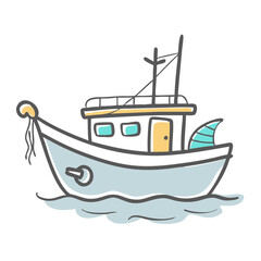 fishing boat icon, fishing boat vector illustration-simple illustration of fishing boat, perfect for fishing boat logos and icons