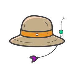 fishing hat icon, fishing hat vector illustration-simple illustration of fishing hat, perfect for fishing hat logos and icons