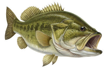 Fototapeta premium Largemouth Bass Fish Illustration