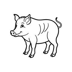 boar line art silhouette vector