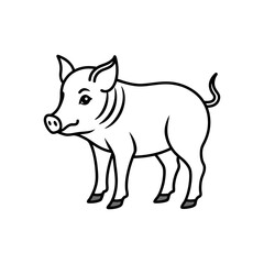 boar line art silhouette vector