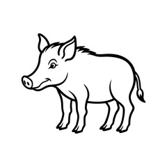 boar line art silhouette vector