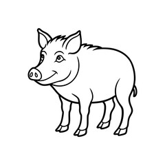 boar line art silhouette vector
