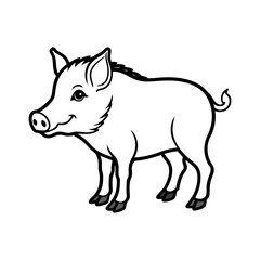 boar line art silhouette vector