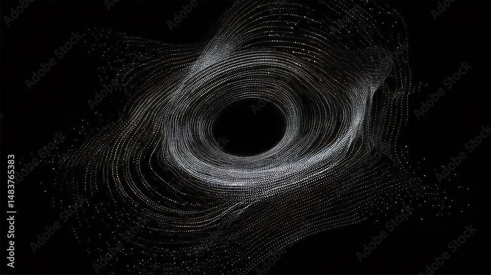 Aufkleber 抽象的なブラックホール銀河の渦巻きと輝く星の散らばったパターン夜空に浮かぶ宇宙のアートワーク