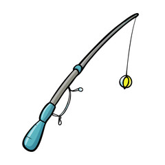 fishing rod icon, fishing rod vector illustration-simple illustration of fishing rod, perfect for fishing rod logos and icons