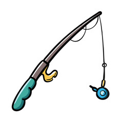 fishing rod icon, fishing rod vector illustration-simple illustration of fishing rod, perfect for fishing rod logos and icons