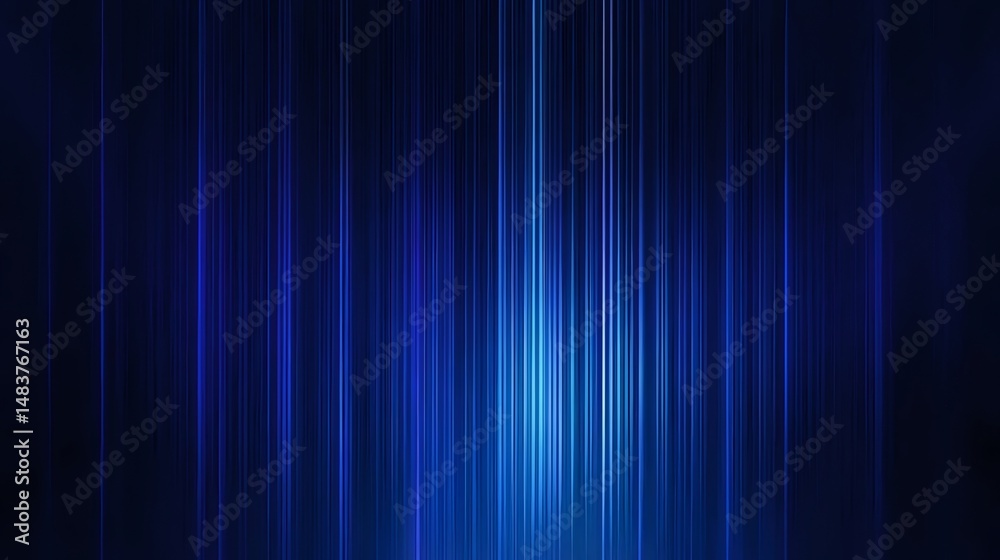 Poster 鮮やかな青色の光線が降り注ぐ抽象的な背景 未来的なデジタルデザインとテクスチャ効果