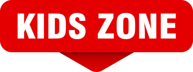 kids zone sticker. kids zone sign on transparent background