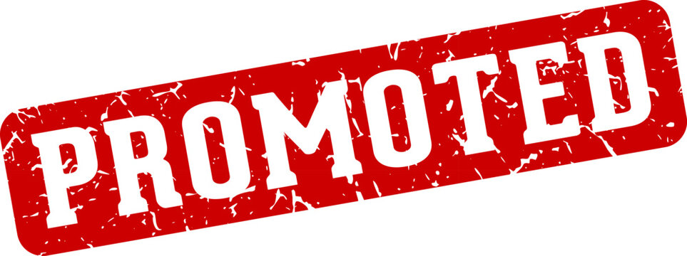 promoted rectangular sign. promoted stamp