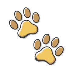 footprint with paw prints dog walk icon