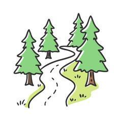 forest trail icon, forest trail vector illustration-simple illustration of forest trail, perfect for forest trail logos and icons