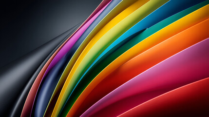 Obraz premium Vibrant wavy layers of colorful material create a stunning visual impact.