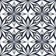Fototapeta premium Intricate floral, repeating pattern. Symmetrical, elegant design