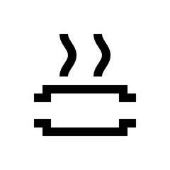 Illustration of a black heated seat icon with steam rising in a simple and minimalist design style image