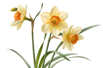 Elegant Yellow and Orange Daffodils