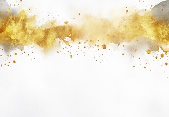 Abstract watercolor wash with gold accents.  Soft, flowing golden hues layered over a muted gray wash, creating a decorative border