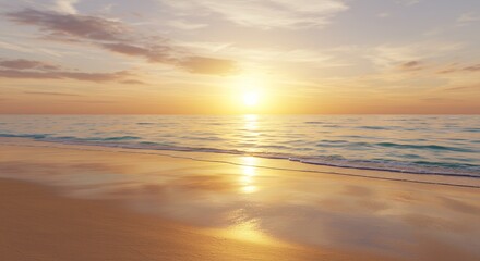 Obraz premium Golden hour beach sunrise