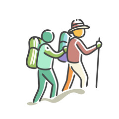 hiking buddy icon, hiking buddy vector illustration-simple illustration of hiking buddy, perfect for hiking buddy logos and icons