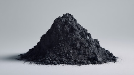 A heap of black powder, showcasing texture and contrast for industrial applications.