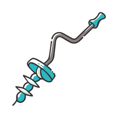 ice fishing auger icon, ice fishing auger vector illustration-simple illustration of ice fishing auger, perfect for ice fishing auger logos and icons