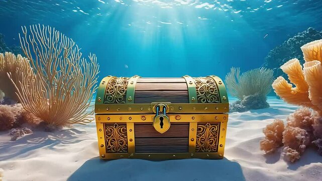 pirate treasure chest underwater