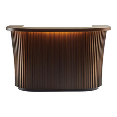 Modern counter with lighting design on transparent background