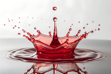 Red Liquid Splash Photography