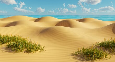 Sandy beach landscape scenery