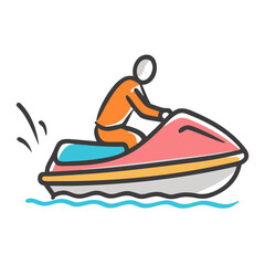 jet ski icon, jet ski vector illustration-simple illustration of jet ski, perfect for jet ski logos and icons