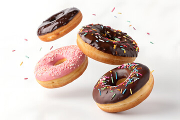 Colorful Assorted Donuts with Sprinkles