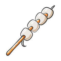 marshmallow roasting stick icon, marshmallow roasting stick vector illustration-simple illustration of marshmallow roasting stick, perfect for marshmallow roasting stick logos and icons