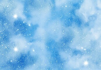 Obraz premium Celestial, light blue, starry, cloud-like background. Delicate, soft, dreamy, and ethereal