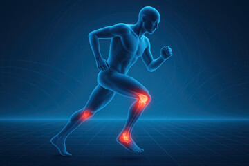 Man running with a painful knee.