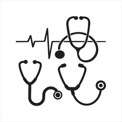 heart with stethoscope