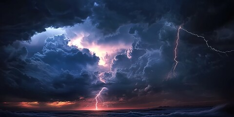 Dramatic Lightning Storm Over the Horizon