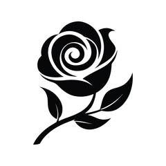 rose silhouette white background