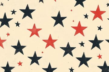 Vintage American Flag Star Pattern, on beige background Generative AI