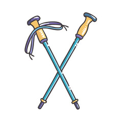 nordic walking poles icon, nordic walking poles vector illustration-simple illustration of nordic walking poles, perfect for nordic walking poles logos and icons