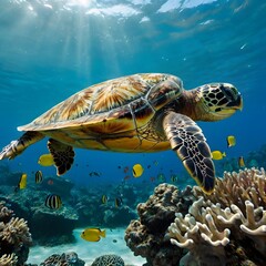 sea turtle swimming
