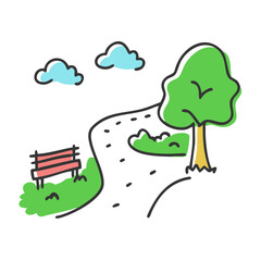 park path icon, park path vector illustration-simple illustration of park path, perfect for park path logos and icons