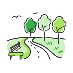 park pathway icon, park pathway vector illustration-simple illustration of park pathway, perfect for park pathway logos and icons