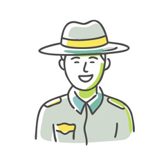 park ranger icon, park ranger vector illustration-simple illustration of park ranger, perfect for park ranger logos and icons