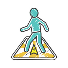 Obraz premium pedestrian crossing icon, pedestrian crossing vector illustration-simple illustration of pedestrian crossing, perfect for pedestrian crossing logos and icons
