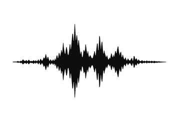 Audio Wave Silhouette Icon: Dynamic Sound & Music Spectrum Symbol